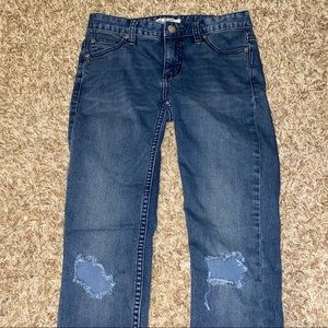 🌞free people darkwash skinny ripped jeggings